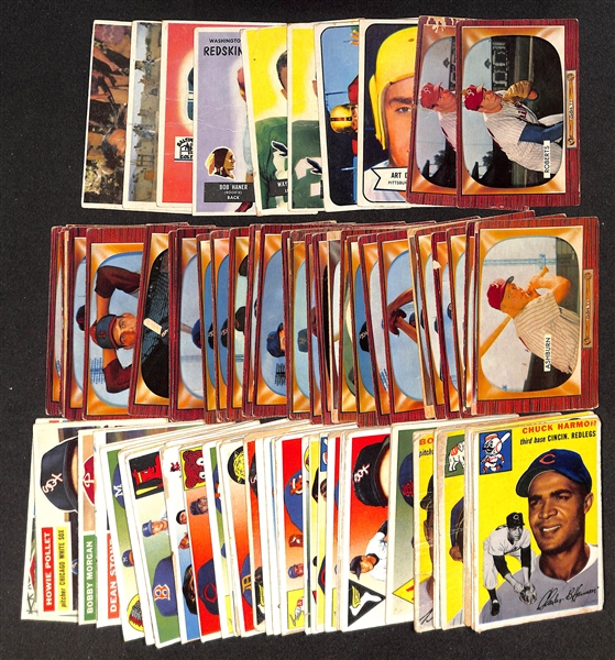 Lot of (85) 1954-1956 Topps and Bowman Baseball Cards w. (2) 1955 Bowman Robin Roberts
