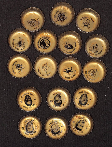 Lot of (77) 1964 NFL Coke Bottle Caps with Johnny Unitas and Mike Ditka